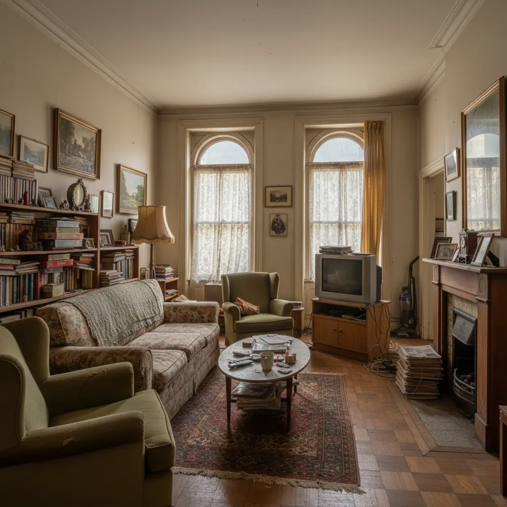 A dated living room before the redesign