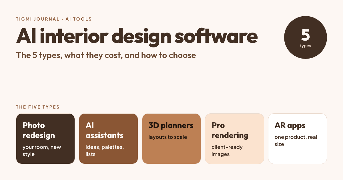 AI Interior Design Software: 5 Types, What They Cost, How to Choose