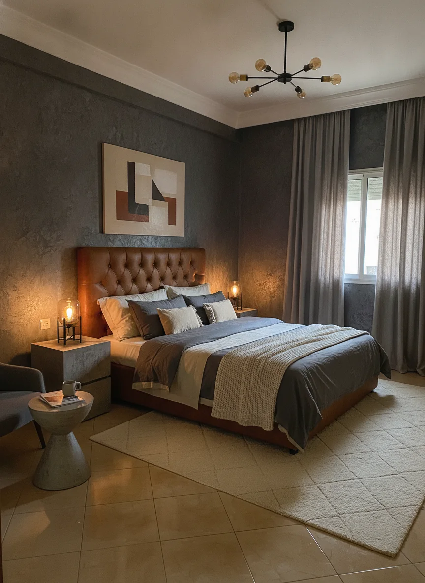 The same bedroom in the Loft Industrial style